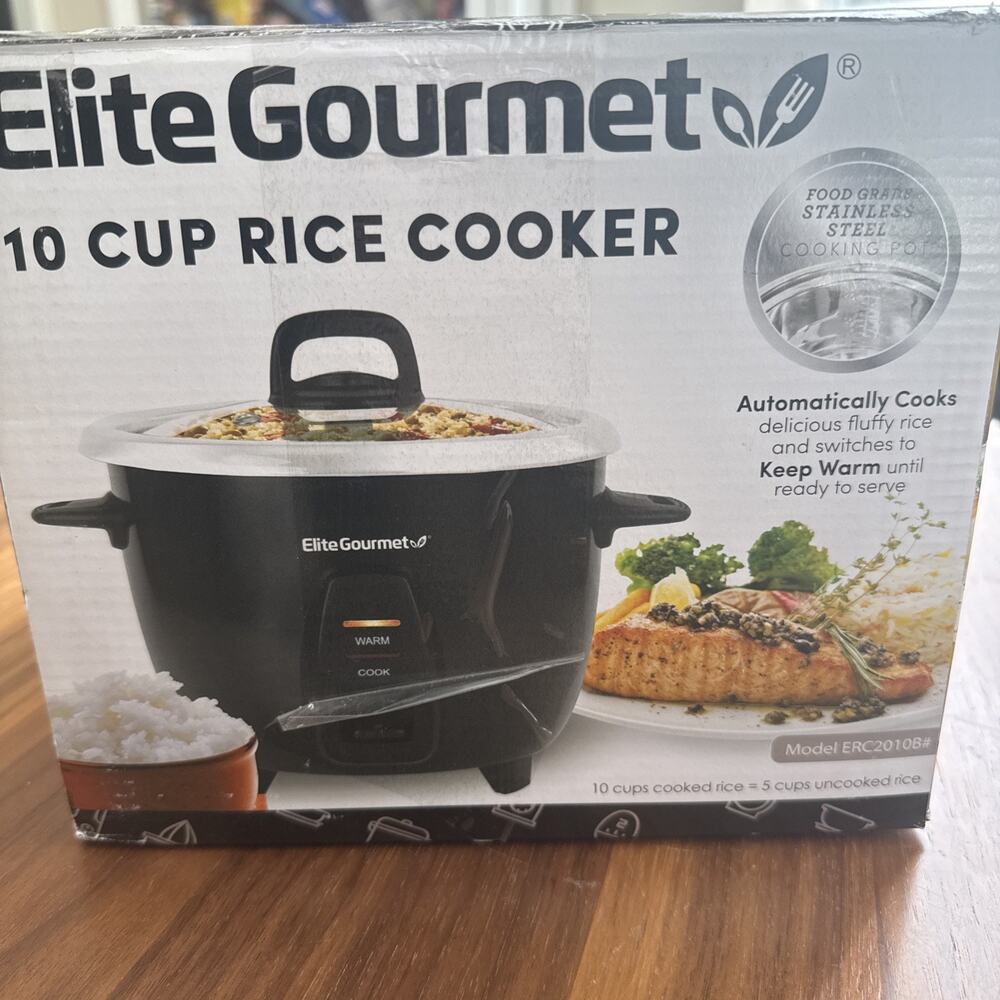 Elite Gourmet ERC2010B# 10 Cup Electric Rice Cooker Food Grade Stainless Steel